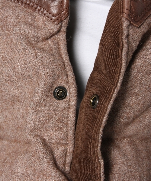goa（ゴア）の「ツイードレザーヨークダウンジャケット（ダウンジャケット/コート・メンズ・モカ/ベージュ・1/2）」の13枚目の写真