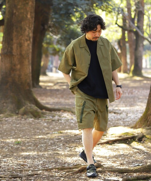 FREAK'S STORE（フリークスストア）の「WEB限定 CAPTAIN STAG×FREAK'S STORE/キャプテンスタッグ 別注 ファイヤープルーフ サイドポケット ギアシャツ/難燃/リップストップ（シャツ/ブラウス・メンズ・ブラック/ブラウン/グレイッシュベージュ/オリーブ・SMALL/MEDIUM/LARGE）」の13枚目の写真