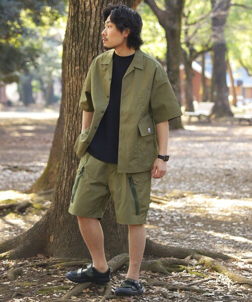 FREAK'S STORE（フリークスストア）の「WEB限定 CAPTAIN STAG×FREAK'S STORE/キャプテンスタッグ 別注 ファイヤープルーフ サイドポケット ギアシャツ/難燃/リップストップ（シャツ/ブラウス・メンズ・ブラック/ブラウン/グレイッシュベージュ/オリーブ・SMALL/MEDIUM/LARGE）」の14枚目の写真