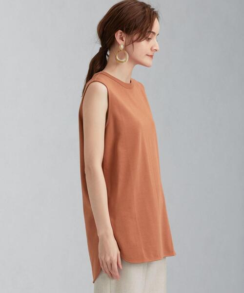 green label relaxing（グリーンレーベルリラクシング）の「[ 1_OF MINE ] FFC GIZA ノースリーブ クルーネック Tシャツ <フリーサイズ>（Tシャツ/カットソー・レディース・ホワイト/オレンジ系その他/ブラック/ライトブルー・FREE）」の5枚目の写真