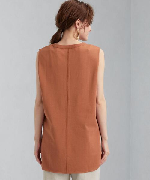 green label relaxing（グリーンレーベルリラクシング）の「[ 1_OF MINE ] FFC GIZA ノースリーブ クルーネック Tシャツ <フリーサイズ>（Tシャツ/カットソー・レディース・ホワイト/オレンジ系その他/ブラック/ライトブルー・FREE）」の6枚目の写真