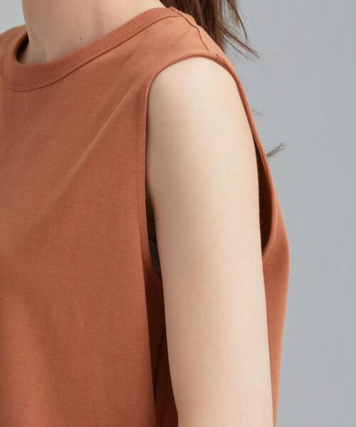 green label relaxing（グリーンレーベルリラクシング）の「[ 1_OF MINE ] FFC GIZA ノースリーブ クルーネック Tシャツ <フリーサイズ>（Tシャツ/カットソー・レディース・ホワイト/オレンジ系その他/ブラック/ライトブルー・FREE）」の8枚目の写真