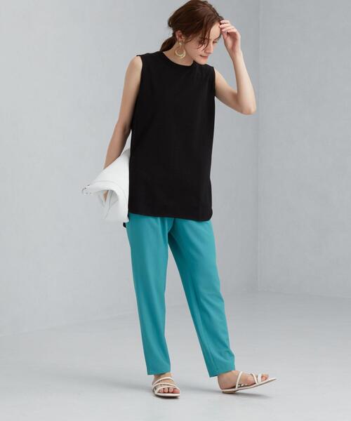 green label relaxing（グリーンレーベルリラクシング）の「[ 1_OF MINE ] FFC GIZA ノースリーブ クルーネック Tシャツ <フリーサイズ>（Tシャツ/カットソー・レディース・ホワイト/オレンジ系その他/ブラック/ライトブルー・FREE）」の13枚目の写真