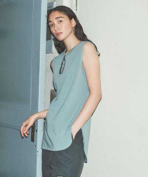 green label relaxing（グリーンレーベルリラクシング）の「[ 1_OF MINE ] FFC GIZA ノースリーブ クルーネック Tシャツ <フリーサイズ>（Tシャツ/カットソー・レディース・ホワイト/オレンジ系その他/ブラック/ライトブルー・FREE）」の19枚目の写真