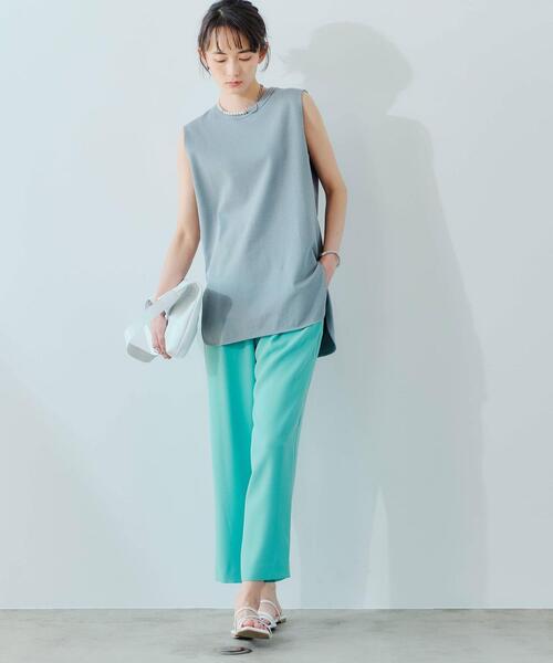 green label relaxing（グリーンレーベルリラクシング）の「[ 1_OF MINE ] FFC GIZA ノースリーブ クルーネック Tシャツ <フリーサイズ>（Tシャツ/カットソー・レディース・ホワイト/オレンジ系その他/ブラック/ライトブルー・FREE）」の12枚目の写真