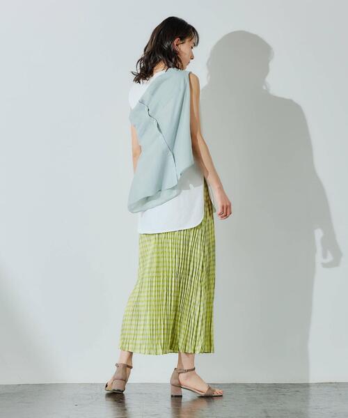 green label relaxing（グリーンレーベルリラクシング）の「[ 1_OF MINE ] FFC GIZA ノースリーブ クルーネック Tシャツ <フリーサイズ>（Tシャツ/カットソー・レディース・ホワイト/オレンジ系その他/ブラック/ライトブルー・FREE）」の15枚目の写真