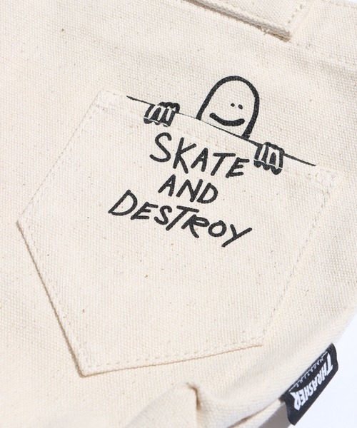 THRASHER（スラッシャー）の「THRASHER/スラッシャー Tote Shoulder S ショルダーバッグ キャンバスコットン ゴンズ（ショルダーバッグ・メンズ・ホワイト/ホワイト×レッド/ホワイト×ブラック/ホワイト×ブルー・ONE SIZE）」の15枚目の写真