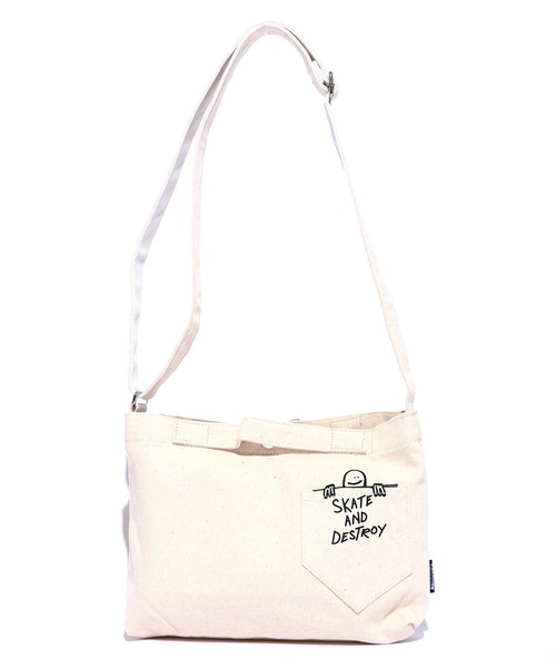 THRASHER（スラッシャー）の「THRASHER/スラッシャー Tote Shoulder S ショルダーバッグ キャンバスコットン ゴンズ（ショルダーバッグ・メンズ・ホワイト/ホワイト×レッド/ホワイト×ブラック/ホワイト×ブルー・ONE SIZE）」の22枚目の写真