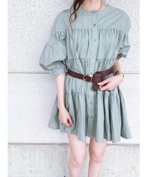 one way | フロント開きティアードワンピ(ワンピース)