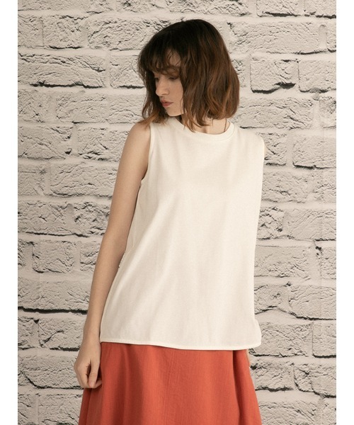 OWLSPALE（オールズペール）の「21s天竺ノースリーブ（タンクトップ・レディース・ホワイト/ブラック/ベージュ・FREE）」の16枚目の写真