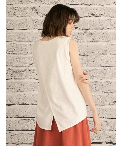 OWLSPALE（オールズペール）の「21s天竺ノースリーブ（タンクトップ・レディース・ホワイト/ブラック/ベージュ・FREE）」の10枚目の写真