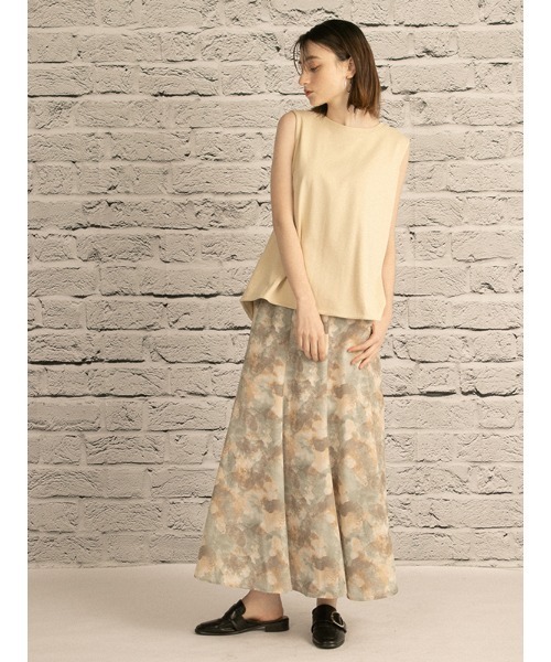 OWLSPALE（オールズペール）の「21s天竺ノースリーブ（タンクトップ・レディース・ホワイト/ブラック/ベージュ・FREE）」の7枚目の写真