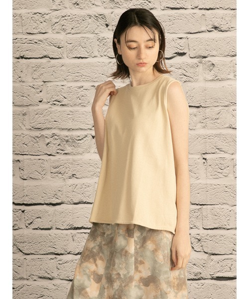 OWLSPALE（オールズペール）の「21s天竺ノースリーブ（タンクトップ・レディース・ホワイト/ブラック/ベージュ・FREE）」の13枚目の写真