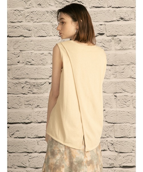 OWLSPALE（オールズペール）の「21s天竺ノースリーブ（タンクトップ・レディース・ホワイト/ブラック/ベージュ・FREE）」の8枚目の写真