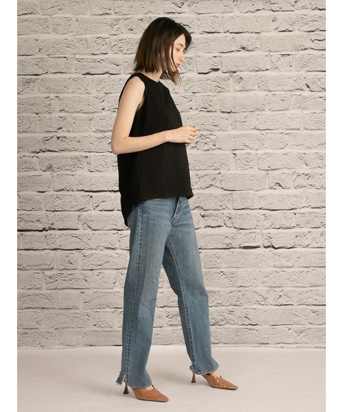 OWLSPALE（オールズペール）の「21s天竺ノースリーブ（タンクトップ・レディース・ホワイト/ブラック/ベージュ・FREE）」の18枚目の写真