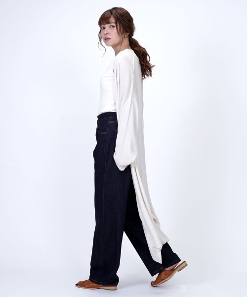 SELECT LEVERY(セレクトリベリー)の「(Emma) デニムワイドカーブドパンツ(デニムパンツ・レディース・ブルー/ネイビー/インディゴブルー/ダークグレー・MEDIUM/SMALL/LARGE/X-LARGE)」の6枚目の写真