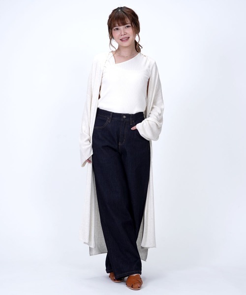 SELECT LEVERY(セレクトリベリー)の「(Emma) デニムワイドカーブドパンツ(デニムパンツ・レディース・ブルー/ネイビー/インディゴブルー/ダークグレー・MEDIUM/SMALL/LARGE/X-LARGE)」の7枚目の写真