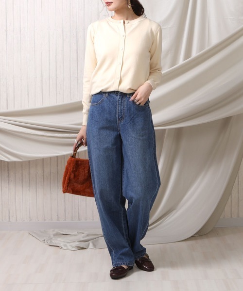 SELECT LEVERY(セレクトリベリー)の「(Emma) デニムワイドカーブドパンツ(デニムパンツ・レディース・ブルー/ネイビー/インディゴブルー/ダークグレー・MEDIUM/SMALL/LARGE/X-LARGE)」の20枚目の写真