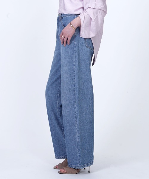 SELECT LEVERY(セレクトリベリー)の「(Emma) デニムワイドカーブドパンツ(デニムパンツ・レディース・ブルー/ネイビー/インディゴブルー/ダークグレー・MEDIUM/SMALL/LARGE/X-LARGE)」の18枚目の写真