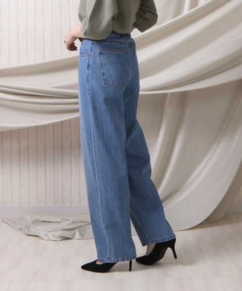 SELECT LEVERY(セレクトリベリー)の「(Emma) デニムワイドカーブドパンツ(デニムパンツ・レディース・ブルー/ネイビー/インディゴブルー/ダークグレー・MEDIUM/SMALL/LARGE/X-LARGE)」の17枚目の写真