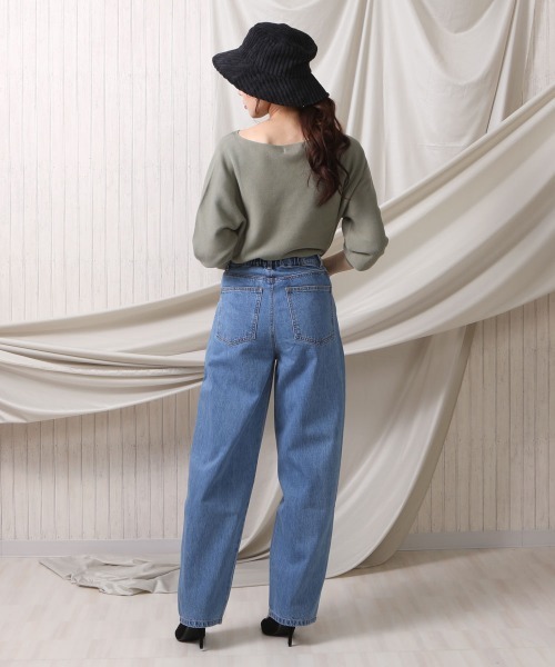 SELECT LEVERY(セレクトリベリー)の「(Emma) デニムワイドカーブドパンツ(デニムパンツ・レディース・ブルー/ネイビー/インディゴブルー/ダークグレー・MEDIUM/SMALL/LARGE/X-LARGE)」の15枚目の写真