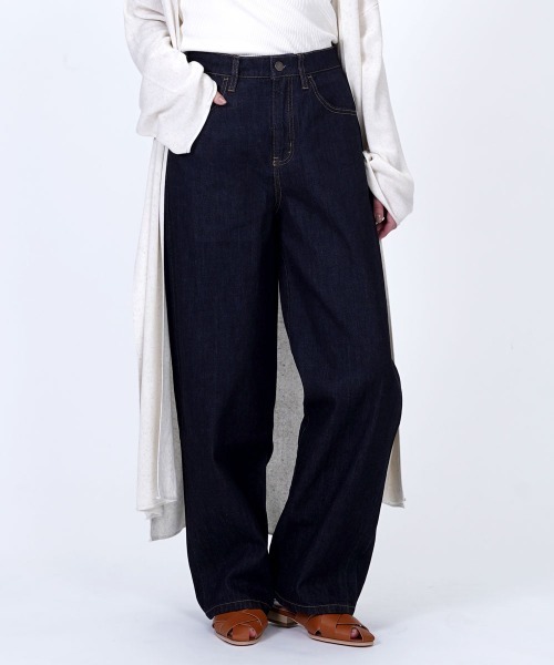 SELECT LEVERY(セレクトリベリー)の「(Emma) デニムワイドカーブドパンツ(デニムパンツ・レディース・ブルー/ネイビー/インディゴブルー/ダークグレー・MEDIUM/SMALL/LARGE/X-LARGE)」の11枚目の写真