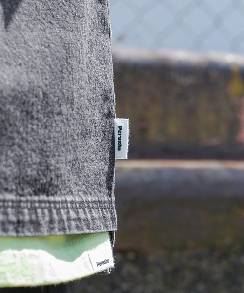 Perushu（ペルーシュ）の「レザーワッペンデニムベースボールシャツ（シャツ/ブラウス・メンズ・ブラック/サックスブルー・MEDIUM/LARGE）」の19枚目の写真