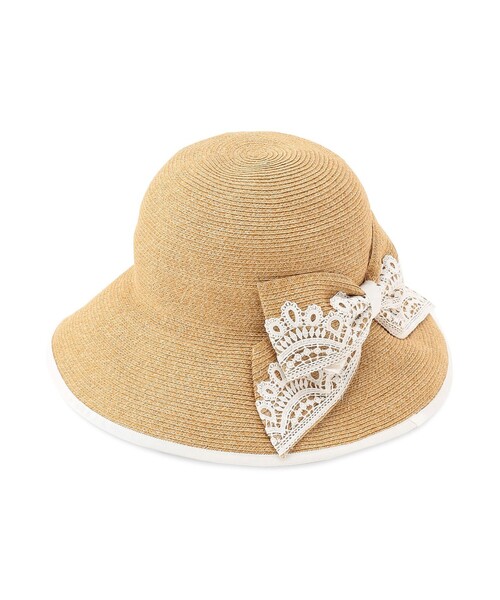 TO BE CHIC(トゥー ビー シック)の「UVレースリボン ハット(ハット・レディース・チャコールグレー/ベージュ・FREE)」の7枚目の写真