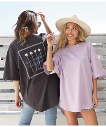 anap mimpi（アナップミンピ）の「【UNISEX対応】パームツリー刺繍ラウンドヘムビックTシャツ（Tシャツ/カットソー）」