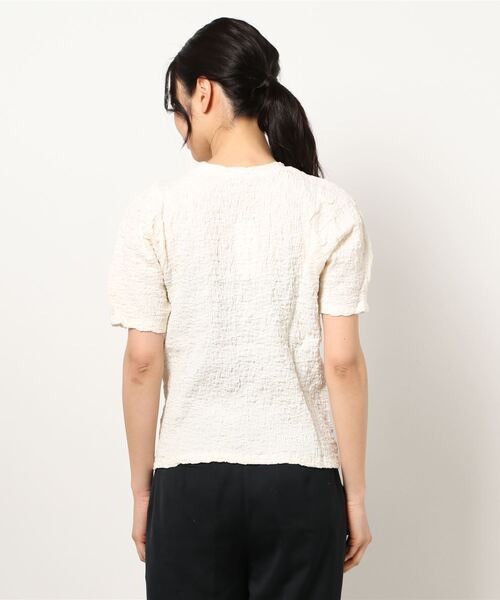 FREE'S MART（フリーズマート）の「ふくれジャガードパフスリーブカットソー（Tシャツ/カットソー・レディース・ブラック/グレー/ホワイト/イエロー・FREE）」の6枚目の写真