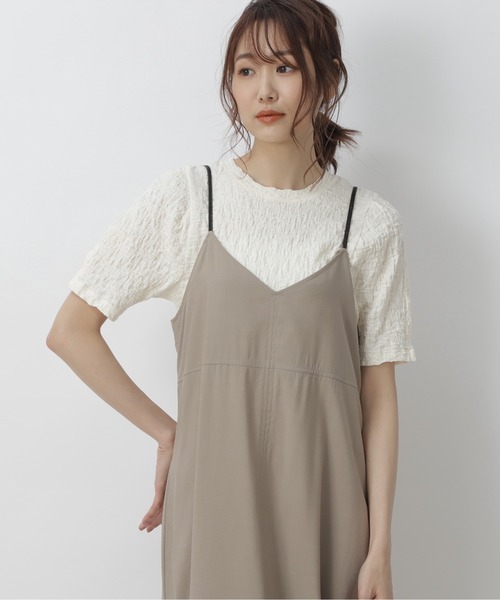 FREE'S MART（フリーズマート）の「ふくれジャガードパフスリーブカットソー（Tシャツ/カットソー・レディース・ブラック/グレー/ホワイト/イエロー・FREE）」の2枚目の写真