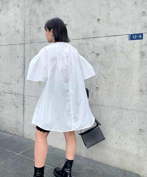 WHO'S WHO gallery(フーズフーギャラリー)の「セパレート半袖ワンピース(シャツワンピース・レディース・ブラック/オフホワイト・FREE)」の11枚目の写真