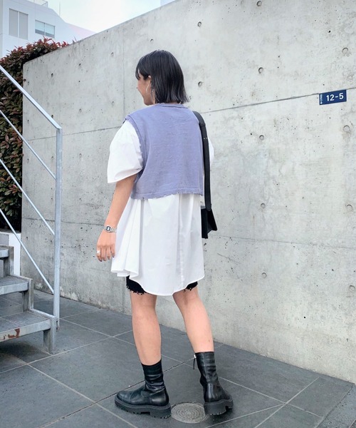 WHO'S WHO gallery(フーズフーギャラリー)の「セパレート半袖ワンピース(シャツワンピース・レディース・ブラック/オフホワイト・FREE)」の14枚目の写真