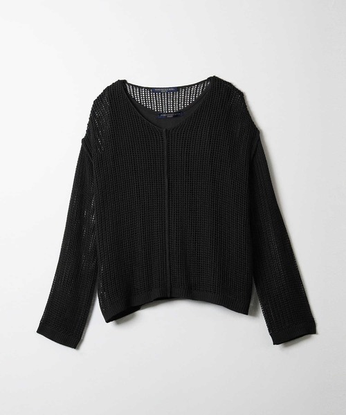 HONEYSUCKLE ROSE（ハニーサックルローズ）の「【HONEYSUCKLE ROSE】メッシュ編みレイヤード（アンサンブル・レディース・ブラウン/ブラック/オフホワイト・M/L）」の10枚目の写真