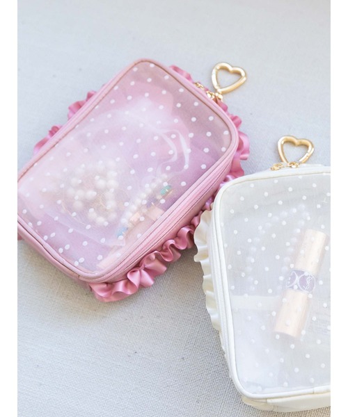 Honey Salon（ハニーサロン）の「ドットマルチキャリーポーチ（ポーチ・レディース・アイボリー/ブラック/ピンク・FREE）」の3枚目の写真