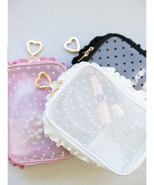 Honey Salon（ハニーサロン）の「ドットマルチキャリーポーチ（ポーチ・レディース・アイボリー/ブラック/ピンク・FREE）」の8枚目の写真