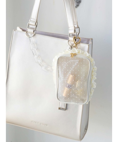 Honey Salon（ハニーサロン）の「ドットマルチキャリーポーチ（ポーチ・レディース・アイボリー/ブラック/ピンク・FREE）」の14枚目の写真