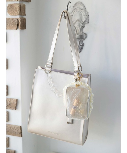 Honey Salon（ハニーサロン）の「ドットマルチキャリーポーチ（ポーチ・レディース・アイボリー/ブラック/ピンク・FREE）」の18枚目の写真