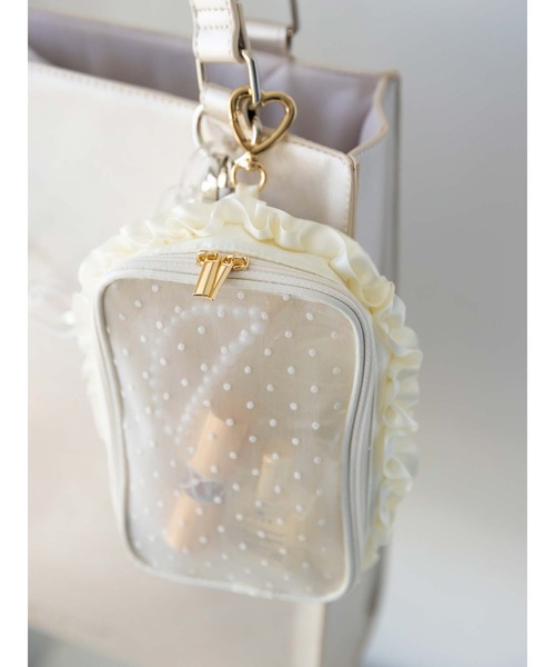 Honey Salon（ハニーサロン）の「ドットマルチキャリーポーチ（ポーチ・レディース・アイボリー/ブラック/ピンク・FREE）」の12枚目の写真