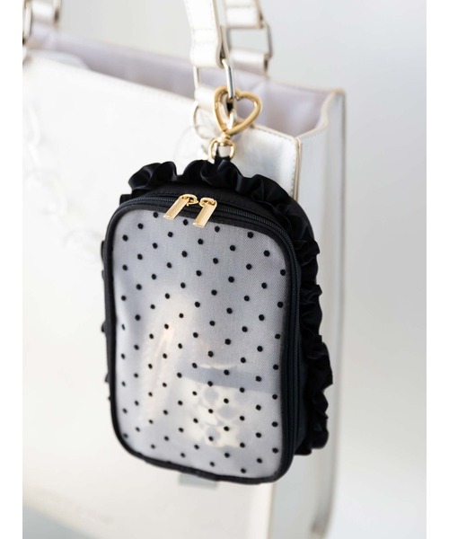 Honey Salon（ハニーサロン）の「ドットマルチキャリーポーチ（ポーチ・レディース・アイボリー/ブラック/ピンク・FREE）」の6枚目の写真