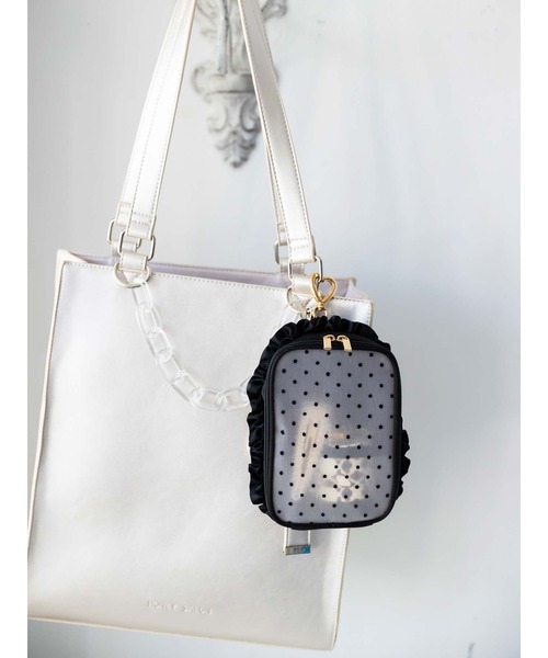 Honey Salon（ハニーサロン）の「ドットマルチキャリーポーチ（ポーチ・レディース・アイボリー/ブラック/ピンク・FREE）」の16枚目の写真