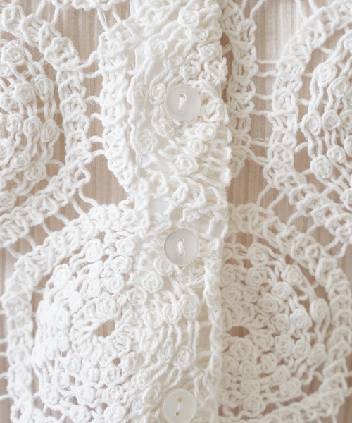 Chico（チコ）の「【新色追加】2wayかぎ針レーストップス（シャツ/ブラウス・レディース・ホワイト/パープル/ブラック/ピンク/ブラウン・FREE）」の11枚目の写真