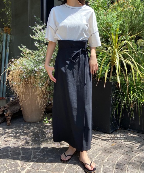 AZUL ENCANTO（アズールエンカント）の「配色ステッチチュニックTシャツ（Tシャツ/カットソー・レディース・グリーン/オフホワイト/ライトベージュ・FREE）」の21枚目の写真