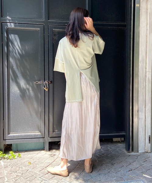 AZUL ENCANTO（アズールエンカント）の「配色ステッチチュニックTシャツ（Tシャツ/カットソー・レディース・グリーン/オフホワイト/ライトベージュ・FREE）」の14枚目の写真