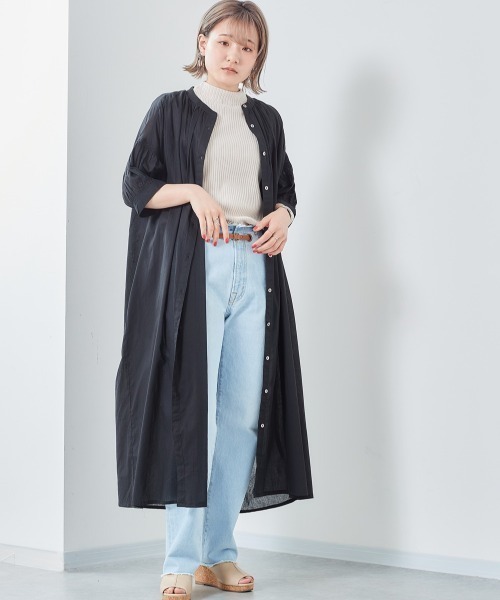 cepo（セポ）の「インド綿　ボイルガウンシャツワンピース（シャツワンピース・レディース・ブラック/グレー/ラベンダー/ブラウン・M）」の2枚目の写真