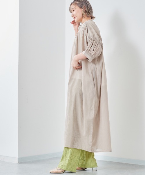 cepo（セポ）の「インド綿　ボイルガウンシャツワンピース（シャツワンピース・レディース・ブラック/グレー/ラベンダー/ブラウン・M）」の11枚目の写真