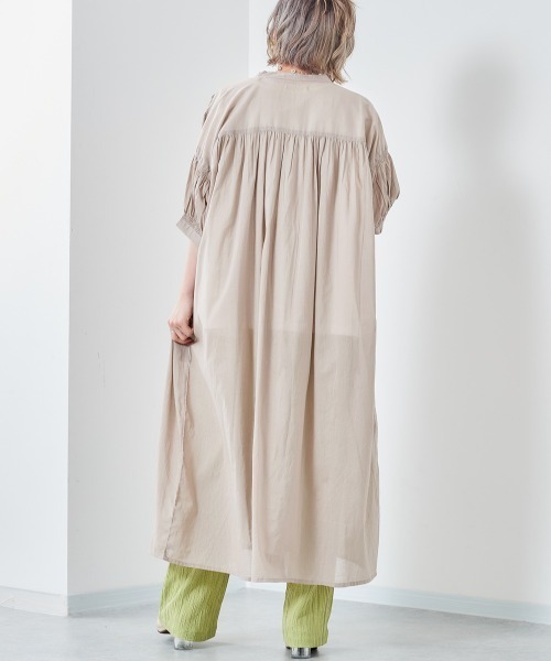 cepo（セポ）の「インド綿　ボイルガウンシャツワンピース（シャツワンピース・レディース・ブラック/グレー/ラベンダー/ブラウン・M）」の17枚目の写真