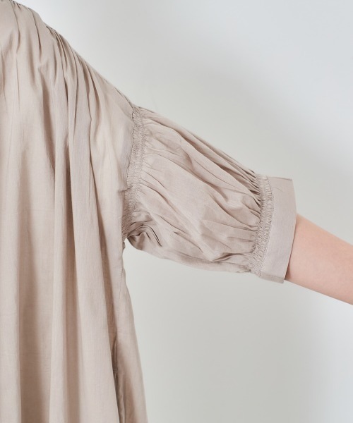 cepo（セポ）の「インド綿　ボイルガウンシャツワンピース（シャツワンピース・レディース・ブラック/グレー/ラベンダー/ブラウン・M）」の9枚目の写真