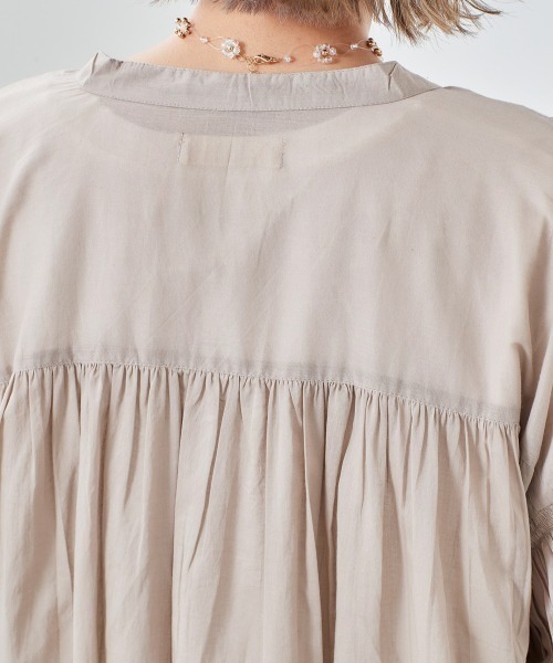 cepo（セポ）の「インド綿　ボイルガウンシャツワンピース（シャツワンピース・レディース・ブラック/グレー/ラベンダー/ブラウン・M）」の7枚目の写真