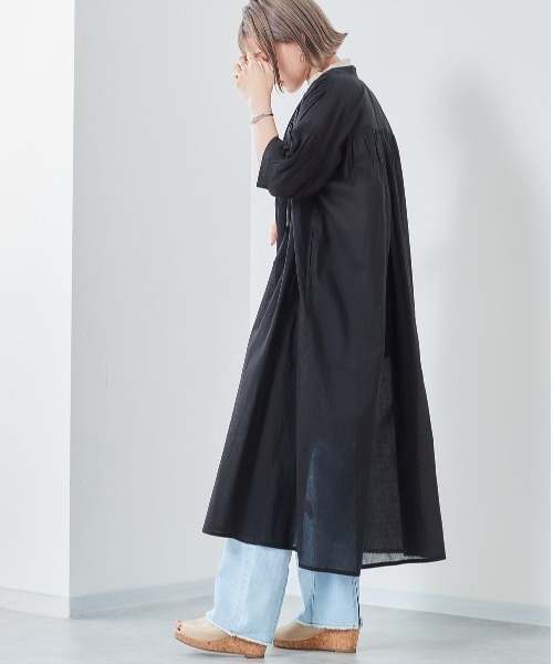 cepo（セポ）の「インド綿　ボイルガウンシャツワンピース（シャツワンピース・レディース・ブラック/グレー/ラベンダー/ブラウン・M）」の16枚目の写真